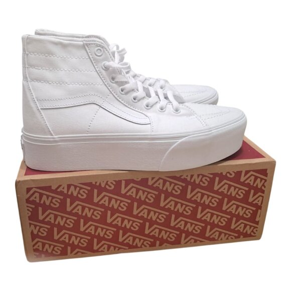 NWT Vans Sk8-Hi Tapered Stackform Shoes- White -Size: Men 8.5/ Women 10 (26.5 cm - Picture 6 of 14